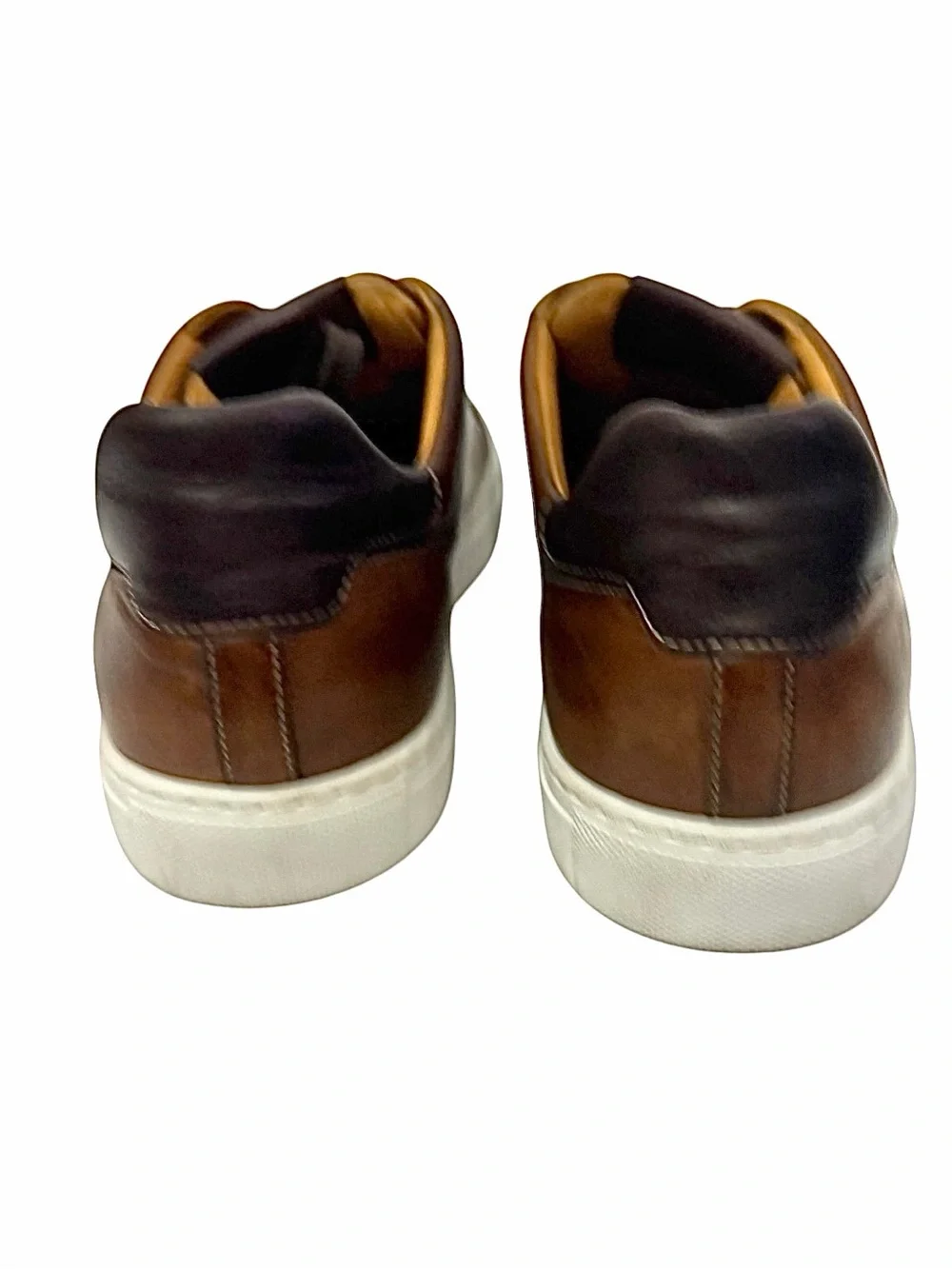 Magnanni Bobbie Sneakers Tobacco Brown Men’s 11M Leather Casual Shoes EUC